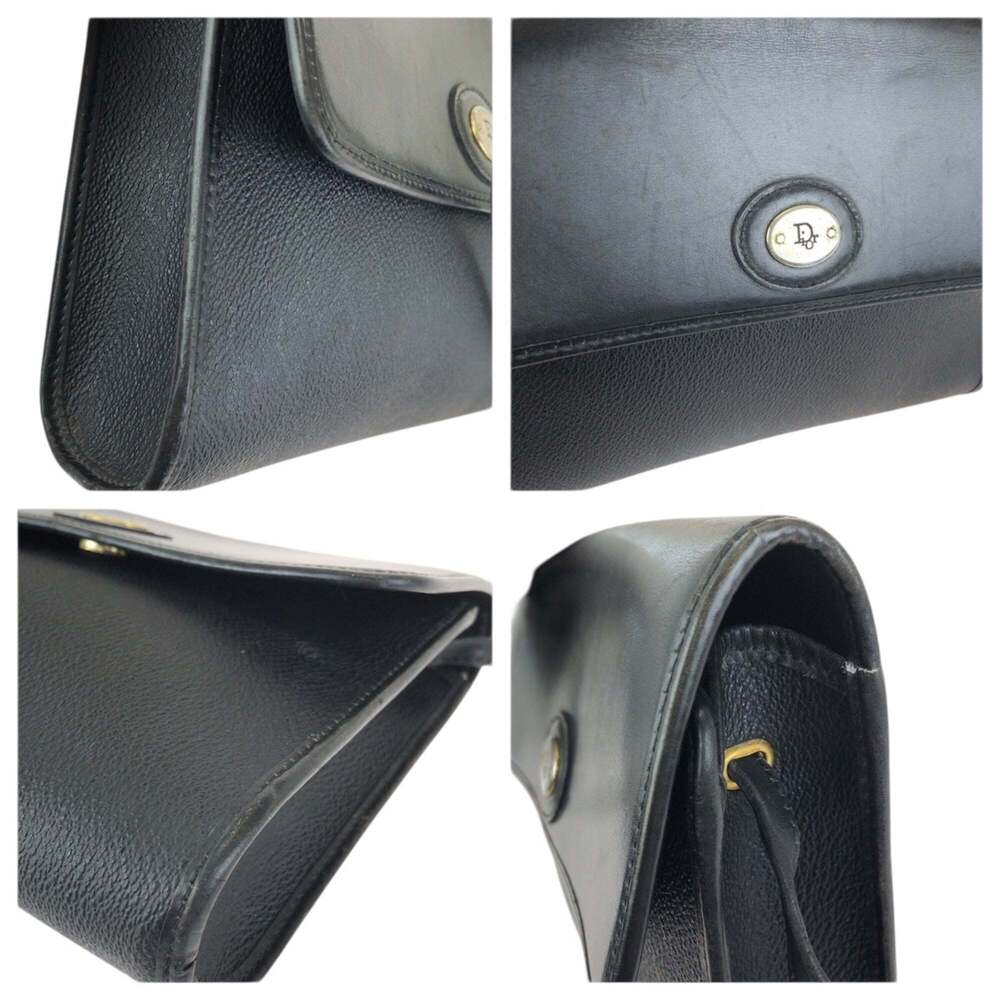 CHRISTIAN DIOR Vintage Black Leather Shoulder Bag - Picture 5 of 10